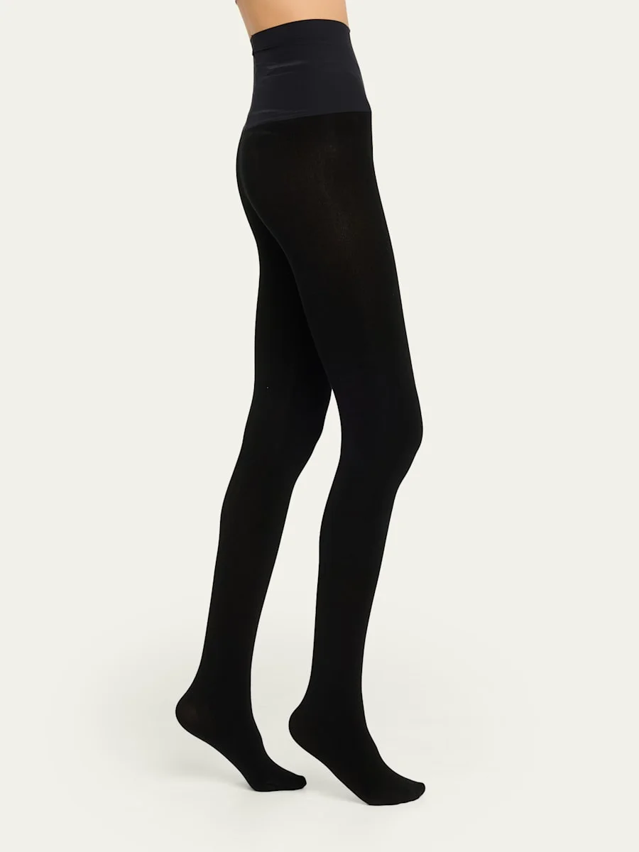 Fleece Lined Opaque Tights - 1