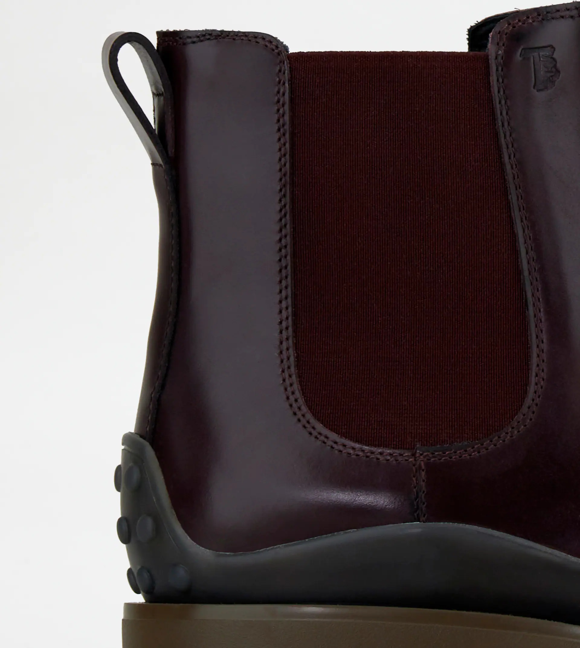 ANKLE BOOTS IN LEATHER - BURGUNDY - 6