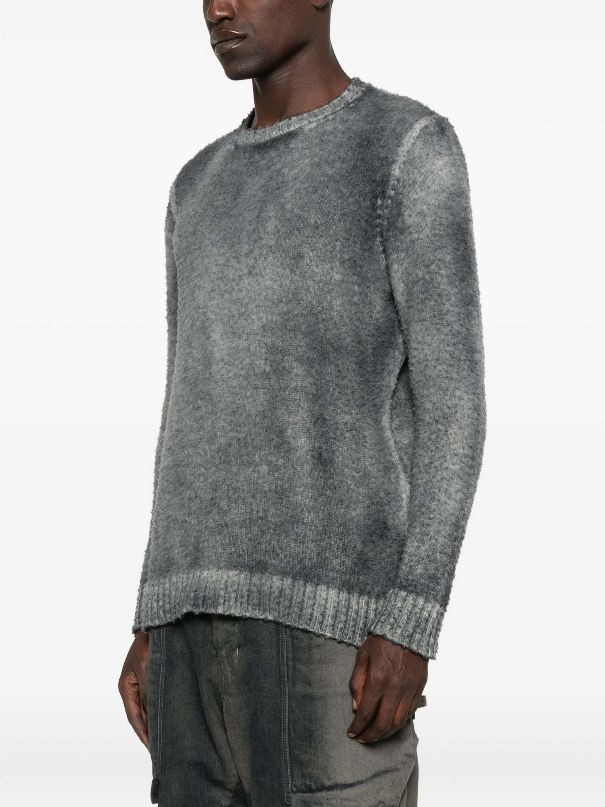 Avant Toi Frayed Crew-neck Sweater - 3