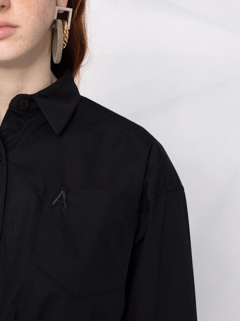 cropped cotton shirt - 3
