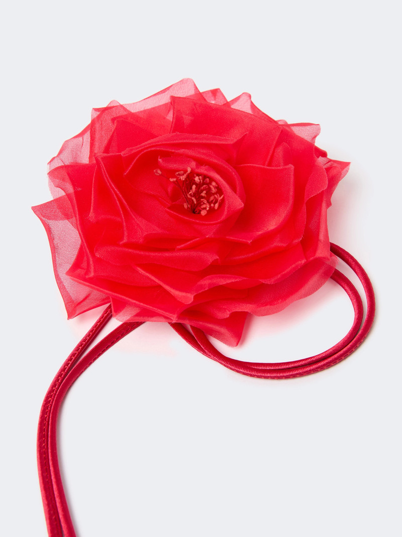 Max Mara RIO Silk chiffon flower brooch - RED outlook