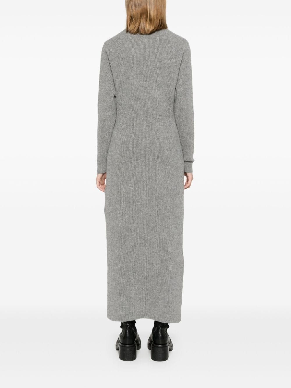 ribbed-knit knitted dress - 4