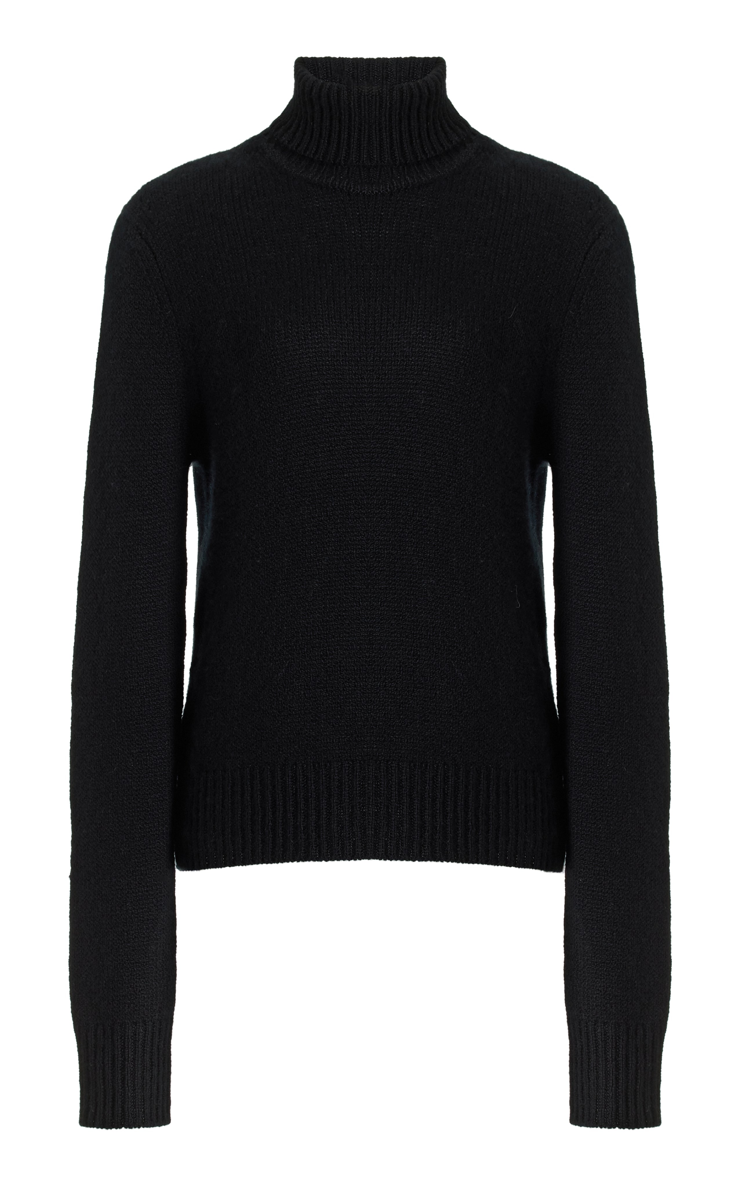 Madden Knit Turtleneck Sweater in Black Cashmere - 1