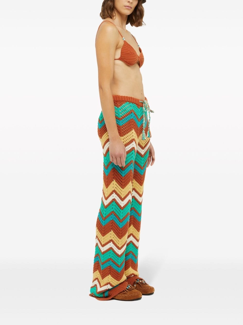 Kaleidoscopic chevron knit trousers - 3