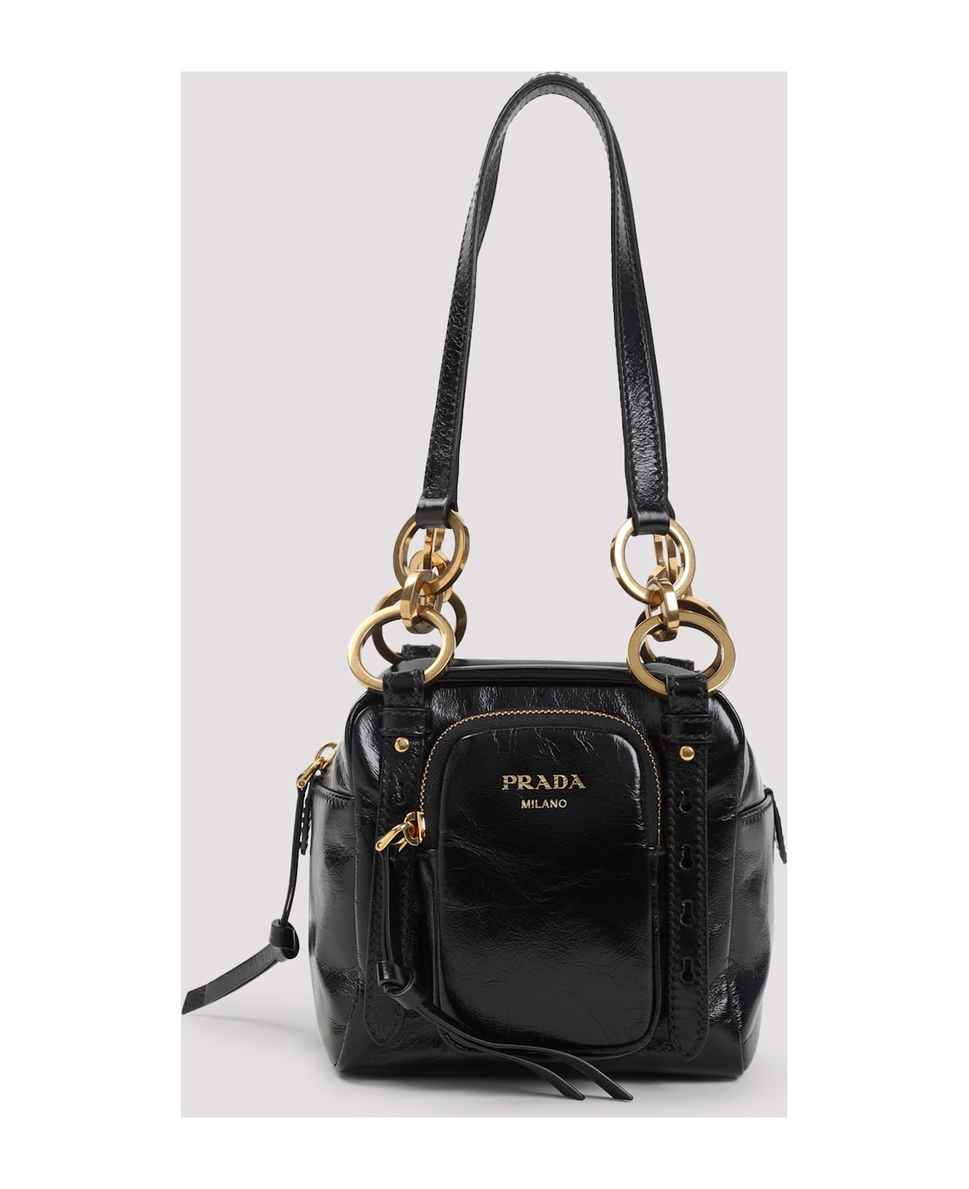 Black Mini Prada Dangle Handbag - 3