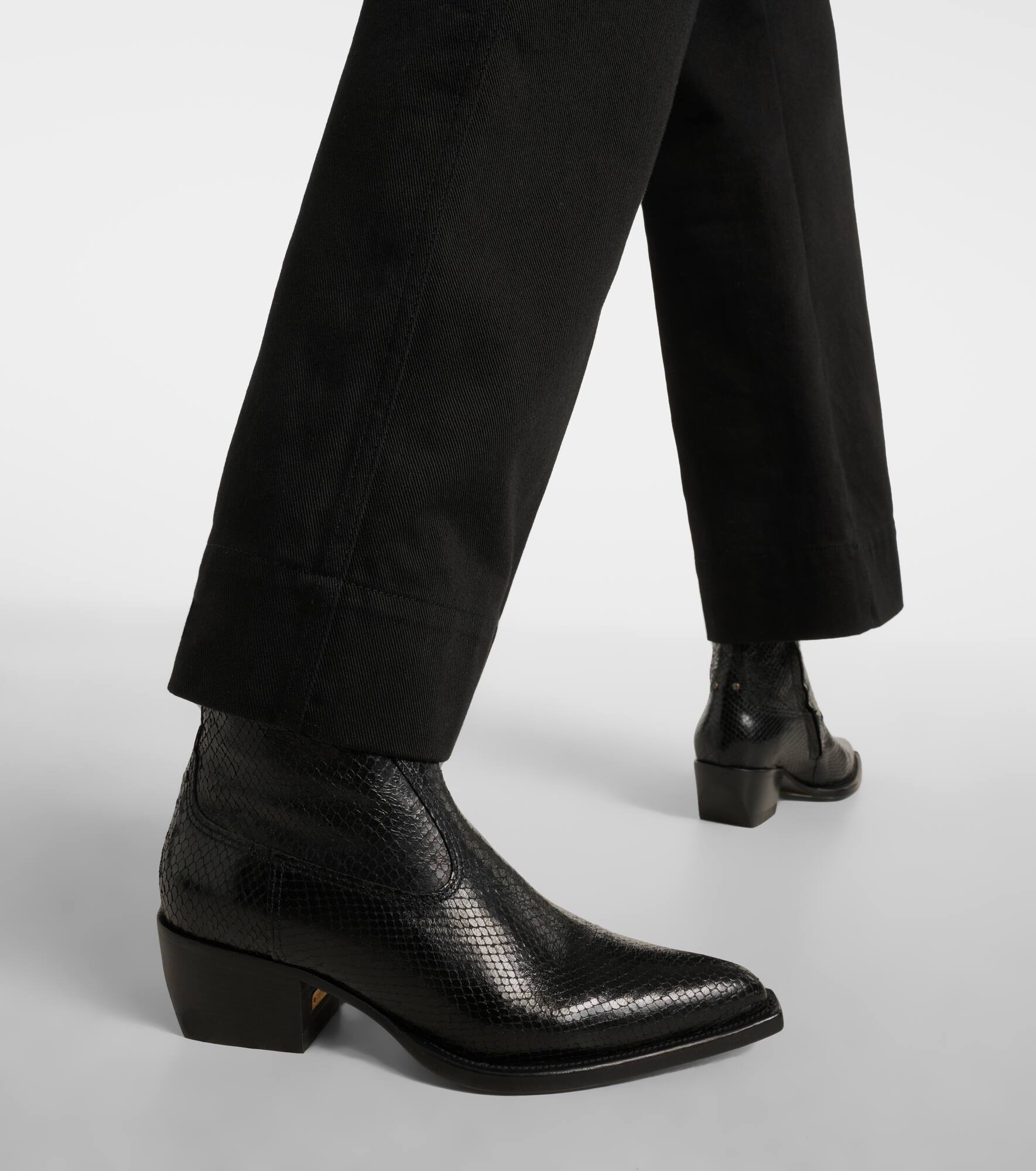 Debbie snake-effect leather ankle boots - 4