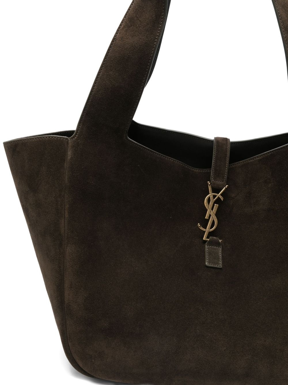 Le 5 à 7 Bea suede logo-plaque tote bag - 4