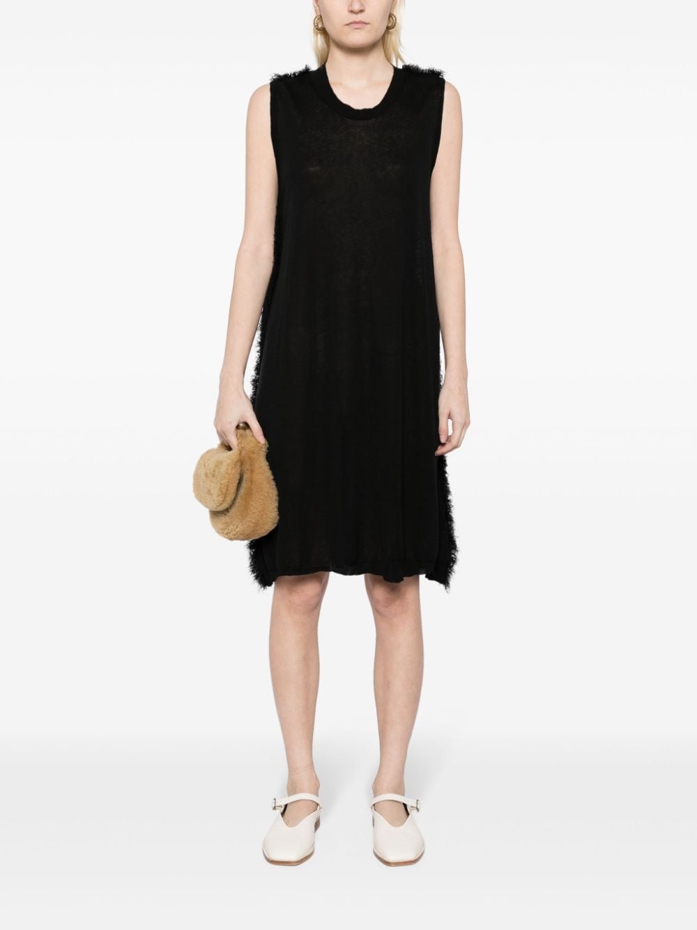 frayed sleeveless minidress - 3