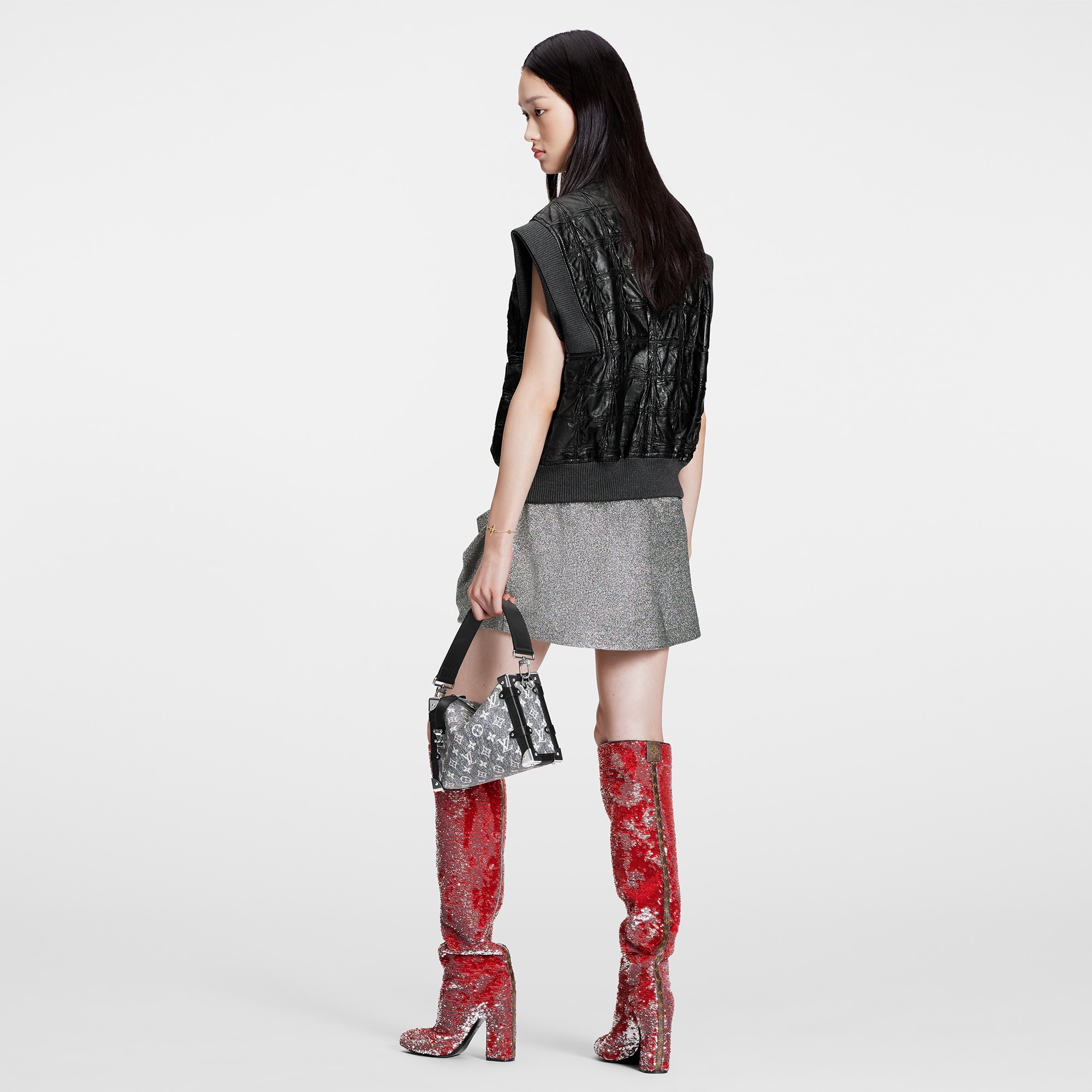 Oversized Pocket Glitter Mini Skirt - 3
