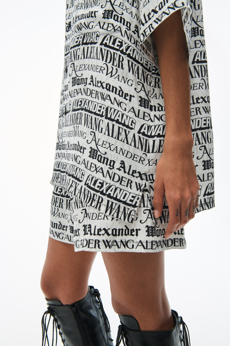 Newspaper Print Camp Shirt 6