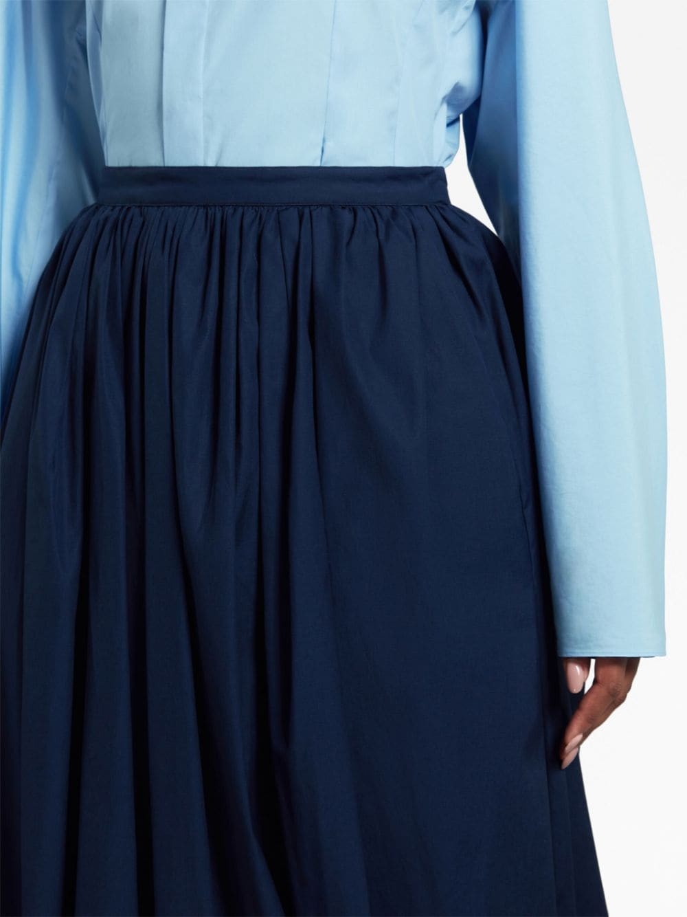 puffball-hem pleated midi skirt - 5