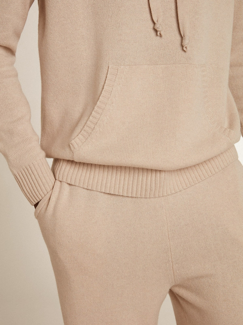 Men’s white cashmere blend sweatshirt with hood 5