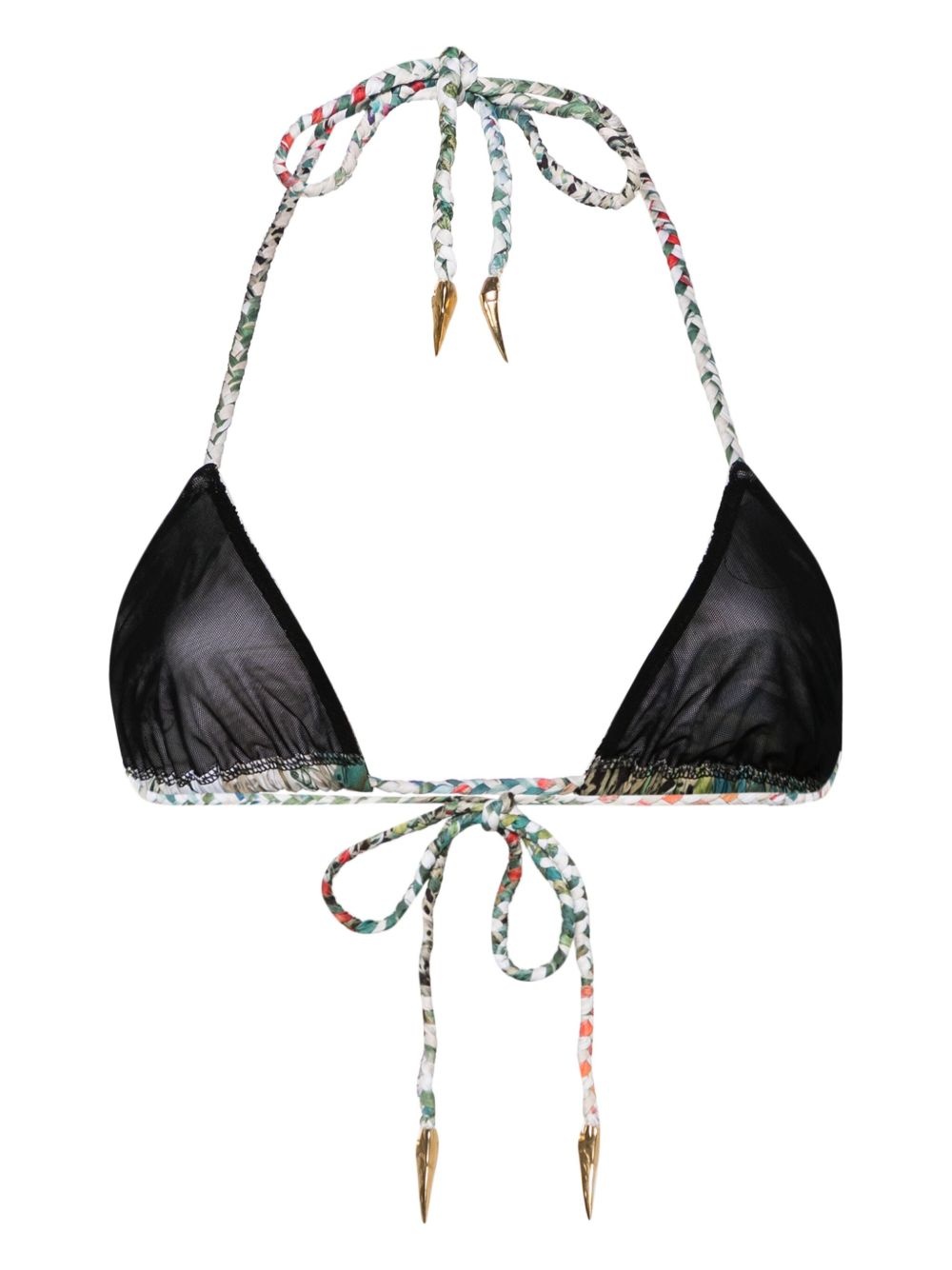 jungle-print bikini top - 2