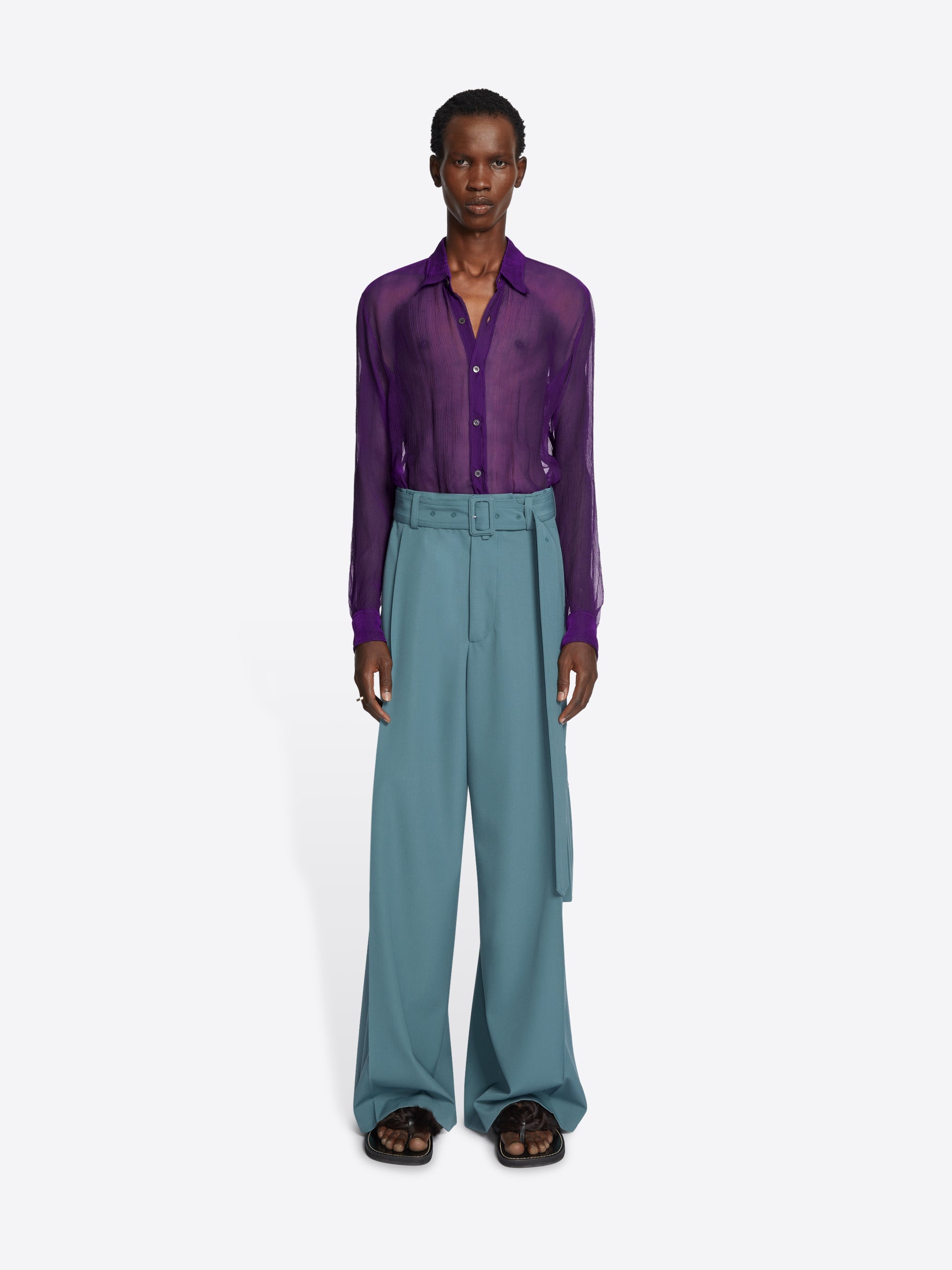 WIDE BELTED PANTS - 2