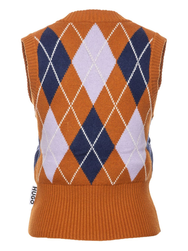 HUGO argyle-knit vest outlook