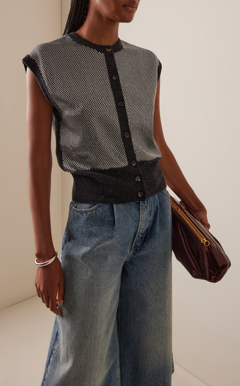 HAIKURE Kirby Embellished Wool Top silver outlook