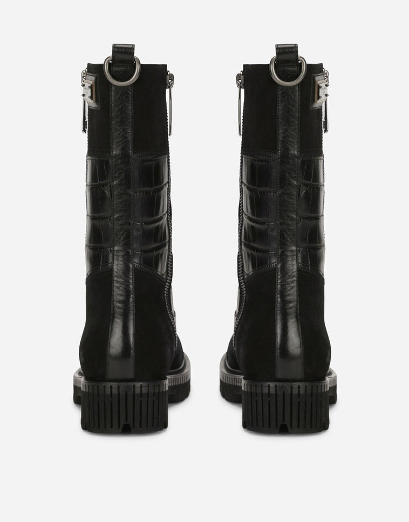 Dolce & Gabbana Mixed-materials boots with extra-light sole outlook
