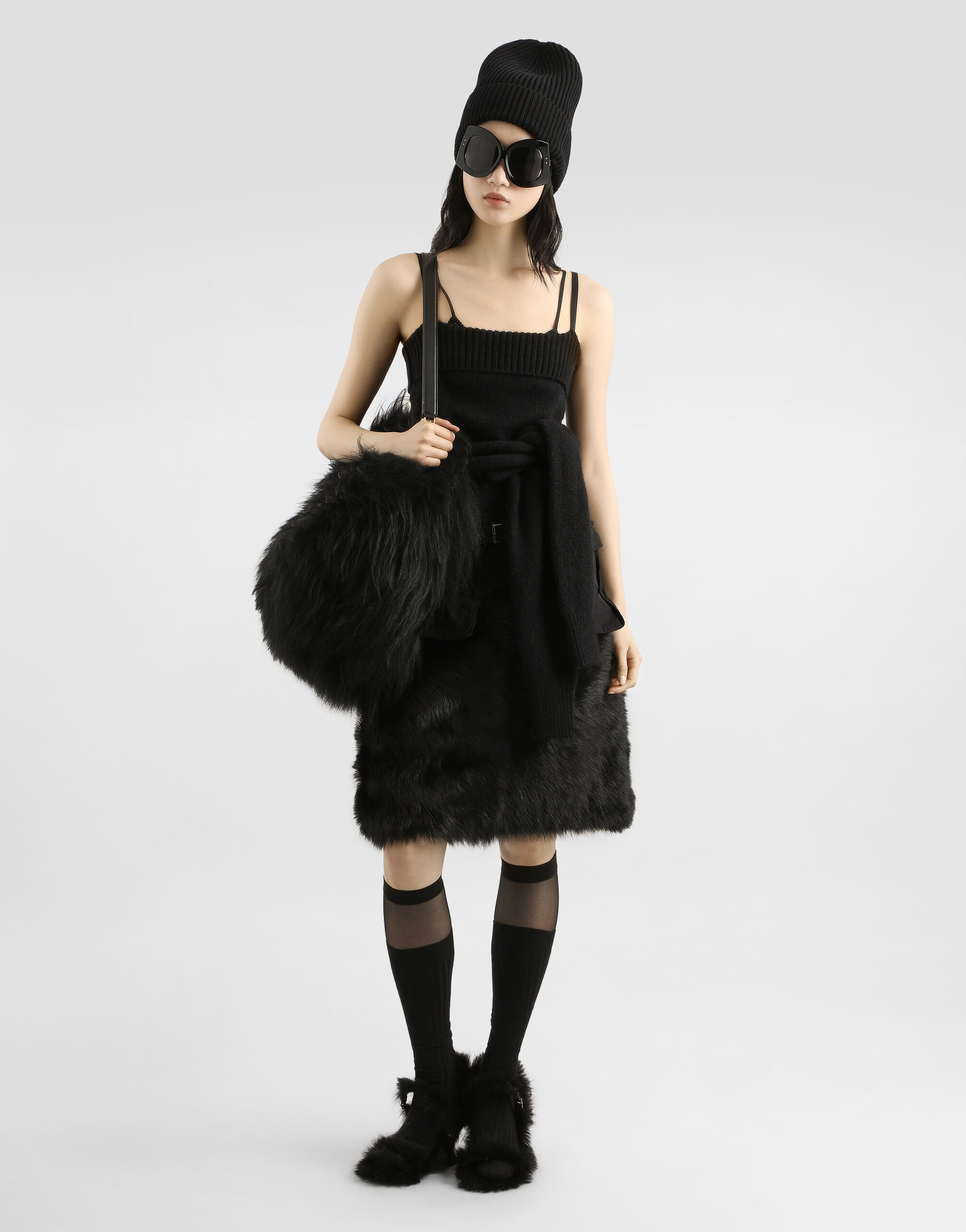Midi skirt with fur - 2