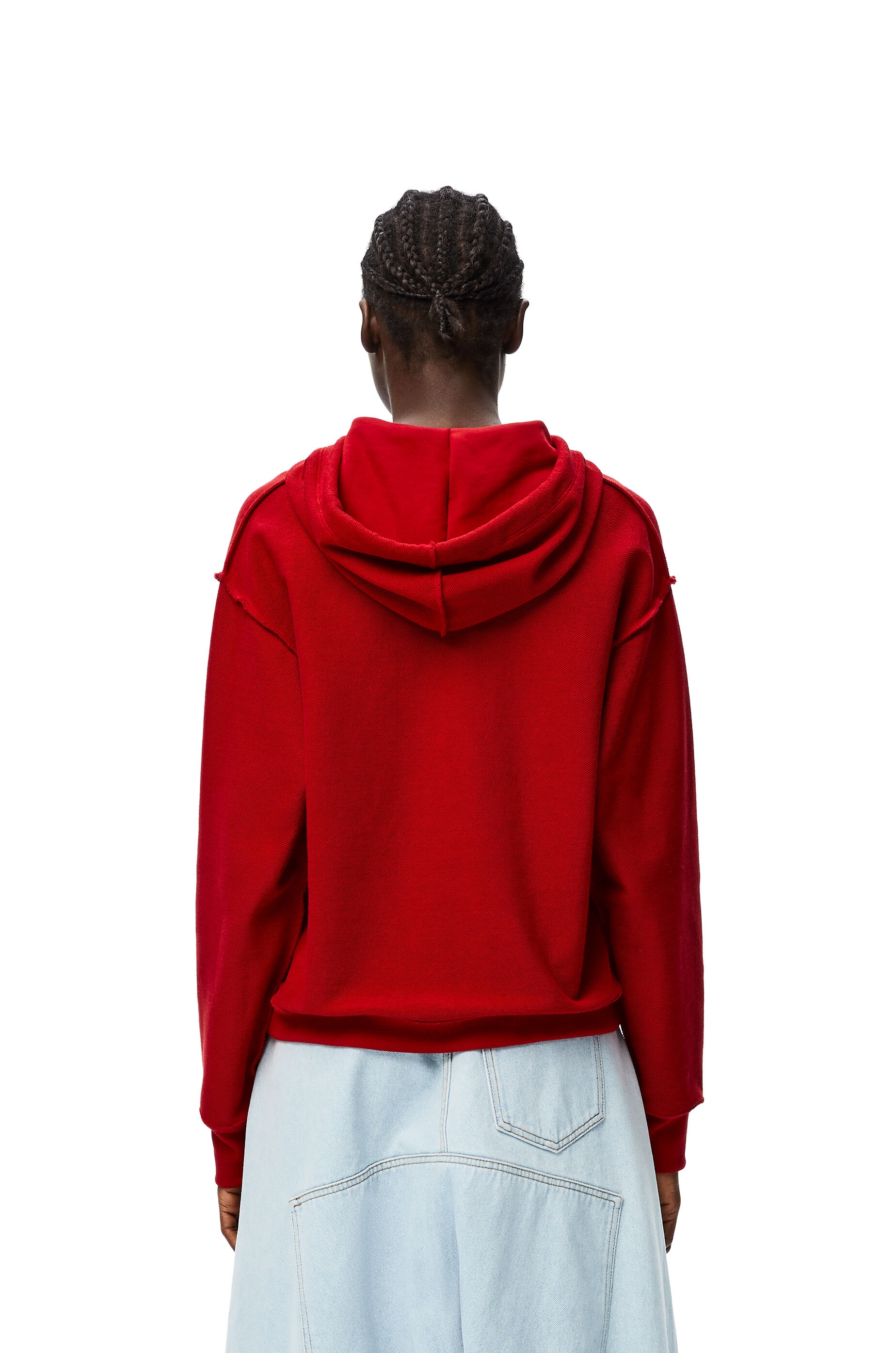 LOEWE anagram embroidered hoodie in cotton - 4