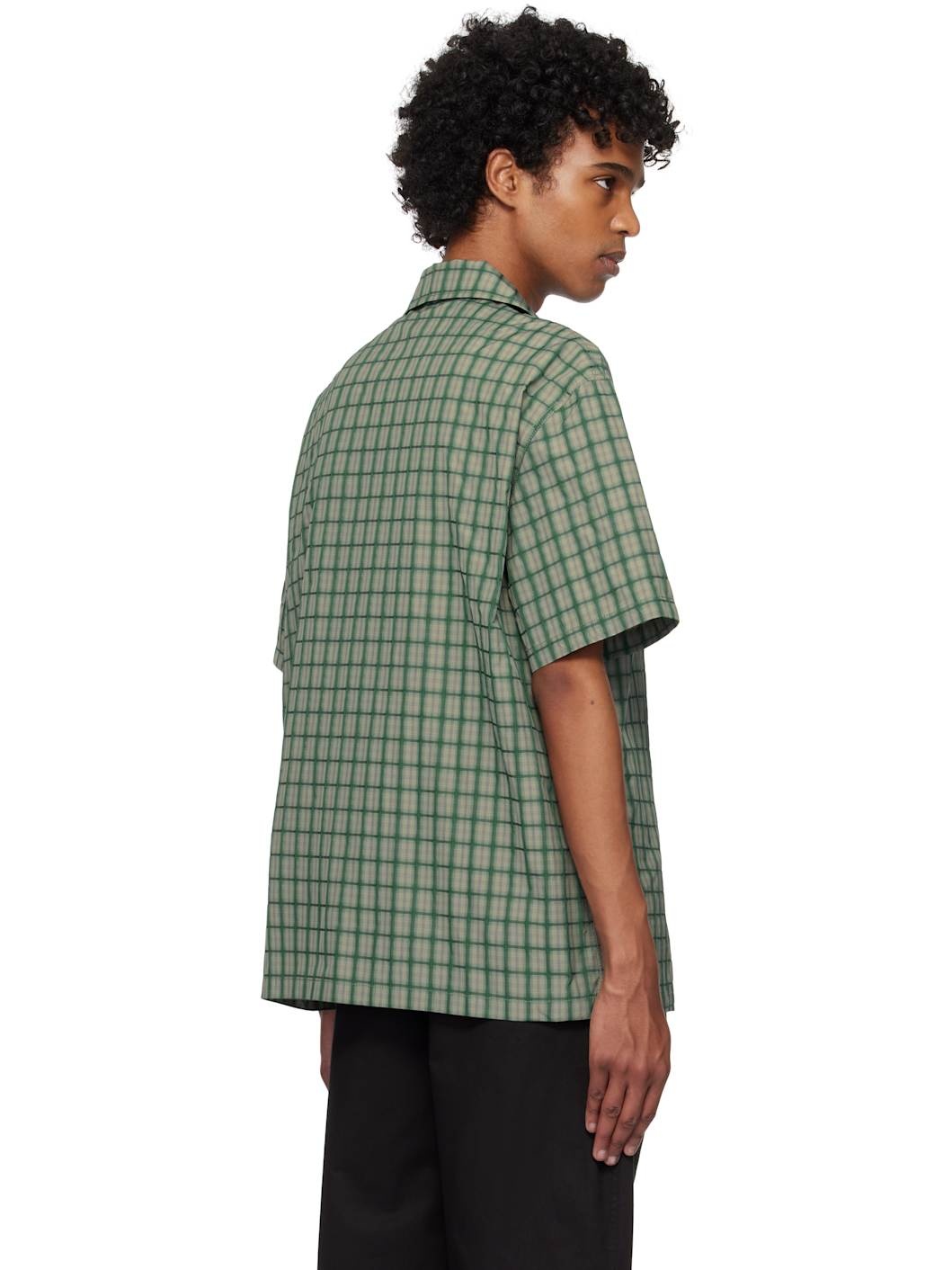 Green Check Half Sleeve Shirt - 3