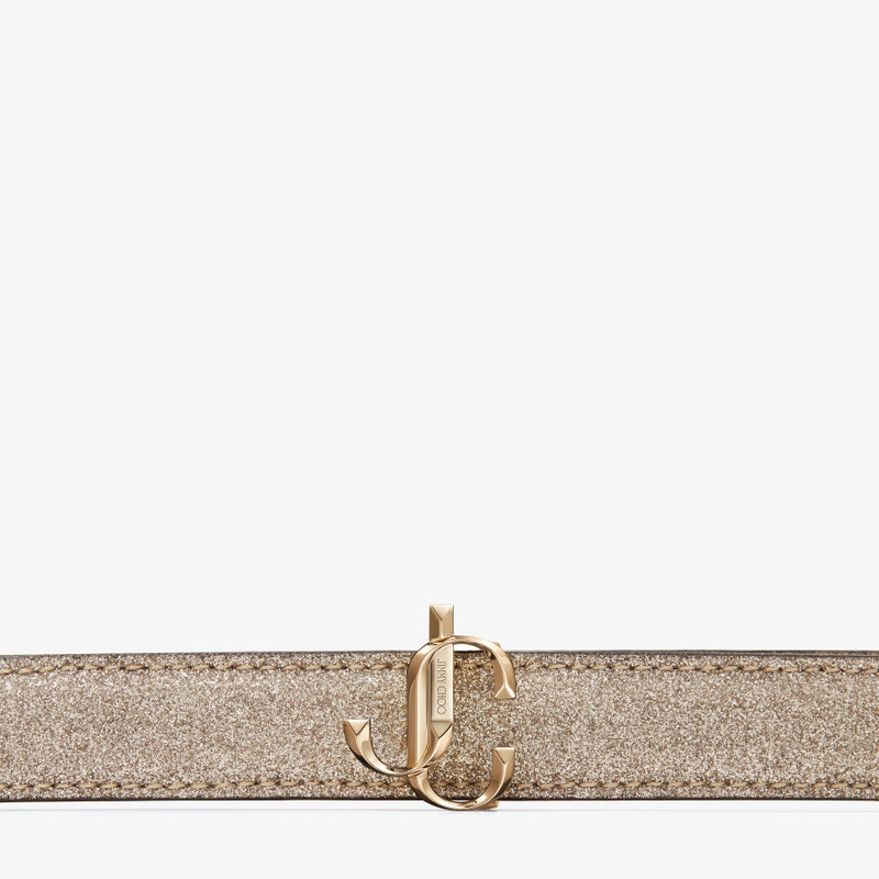 JIMMY CHOO Mini Felisa
Platinum Ice Dusty Glitter Belt with JC Monogram outlook