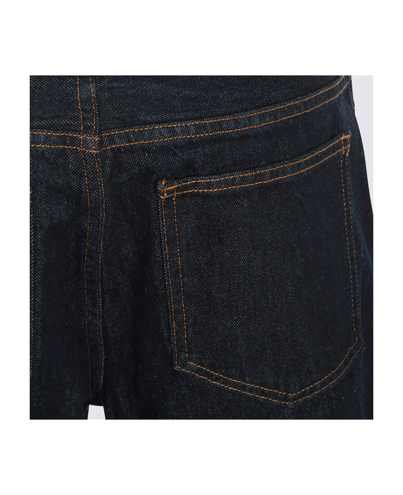 Dark Blue Cotton Jeans - 4