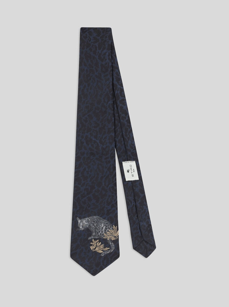 SILK JACQUARD TIE WITH ANIMAL MOTIF 1