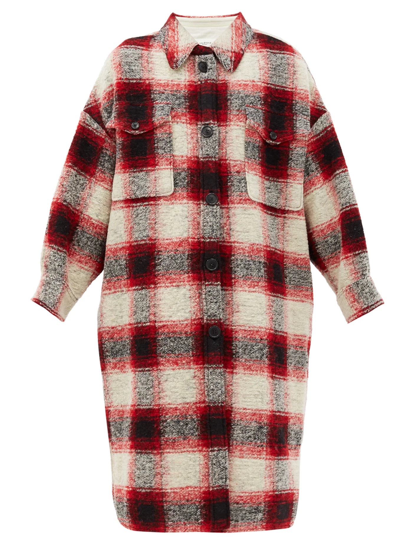 Gabrion single-breasted checked wool-blend coat - 1