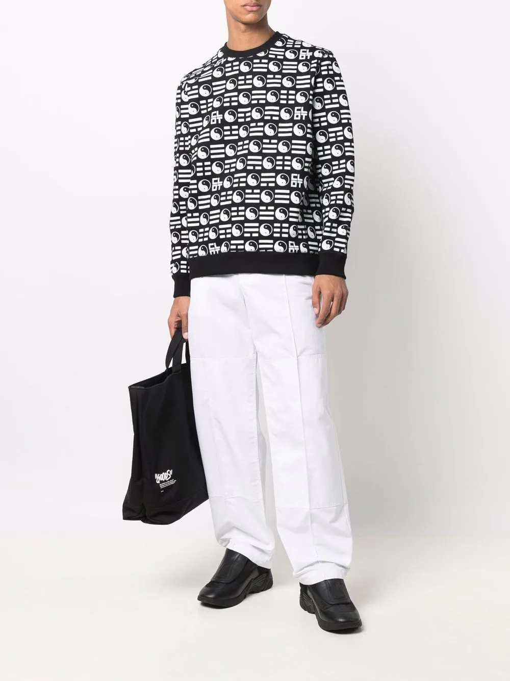 yin yang-motif cotton sweatshirt - 2