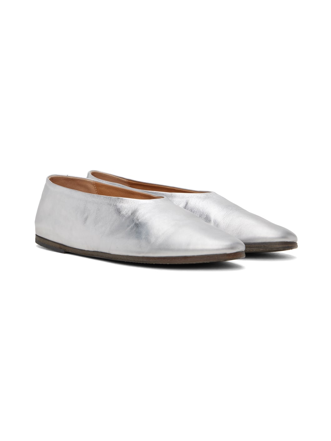 Silver Coltellaccio Ballerina Flats - 4