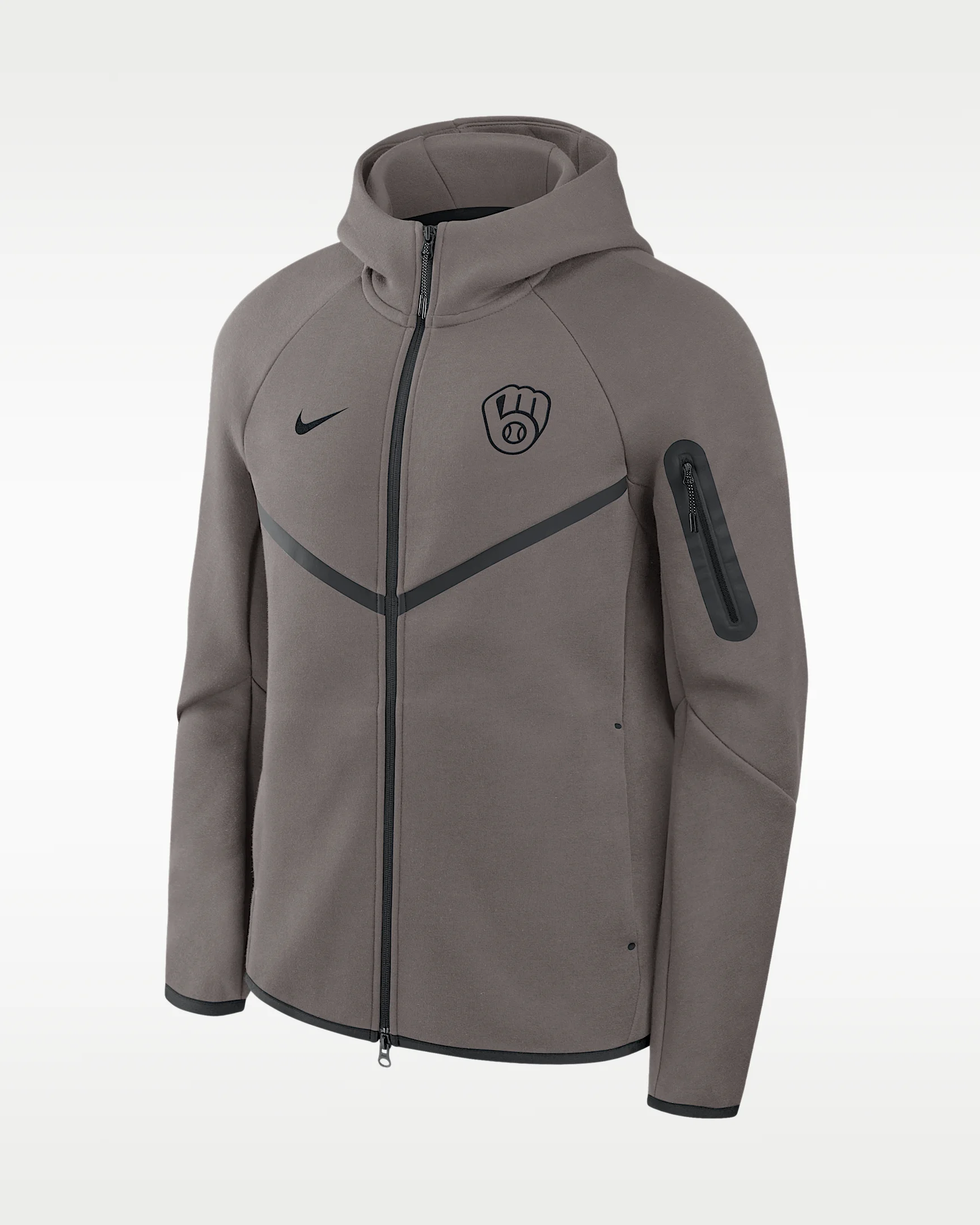 Milwaukee Brewers Tech Fleece Men's Nike MLB Full-Zip Hooded Jacket - 1