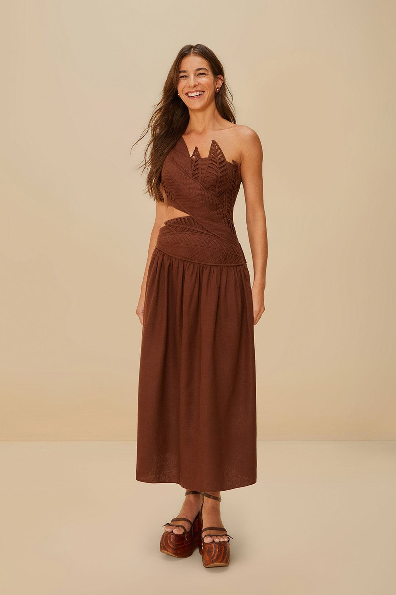 green emerald velvet dress Off-White Summer Foliage Strapless Midi Dress main image 0