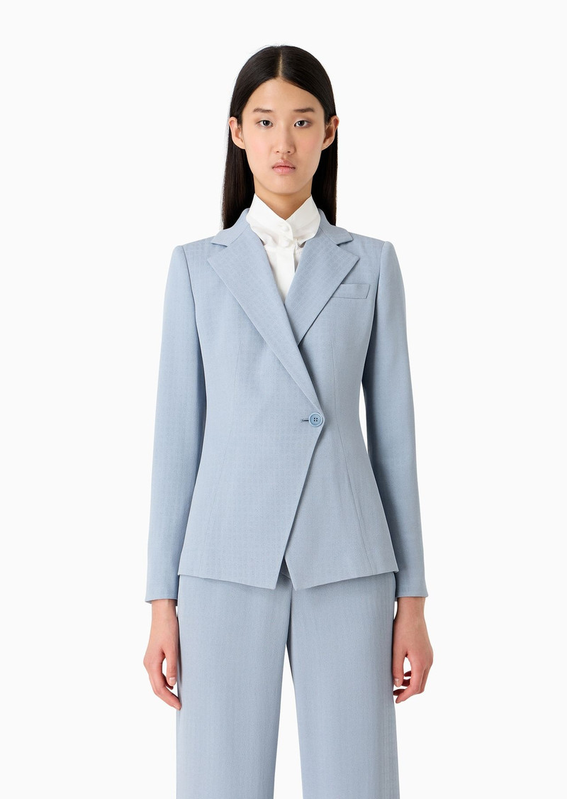 Icon frisottino single-breasted jacket with jacquard micro-check motif 2