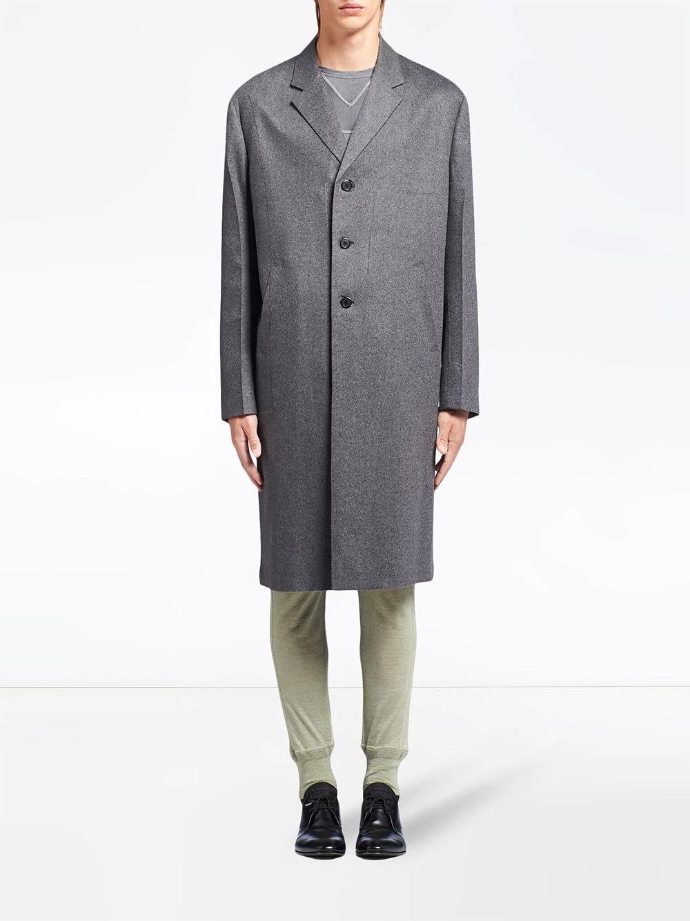 single-breasted cashmere coat - 2