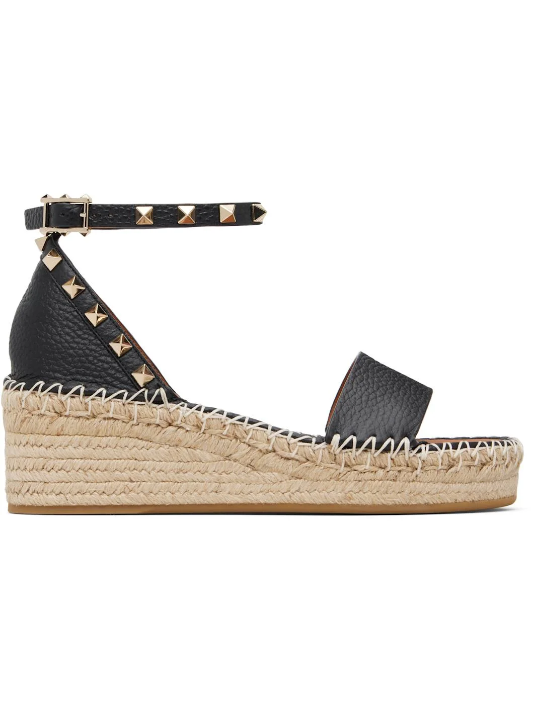 Black Rockstud Sandals - 1