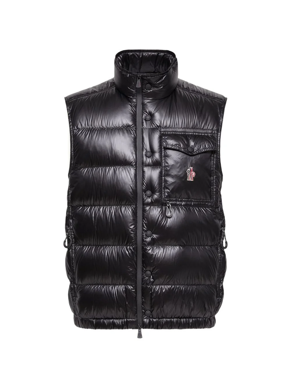 logo-patch padded vest - 1