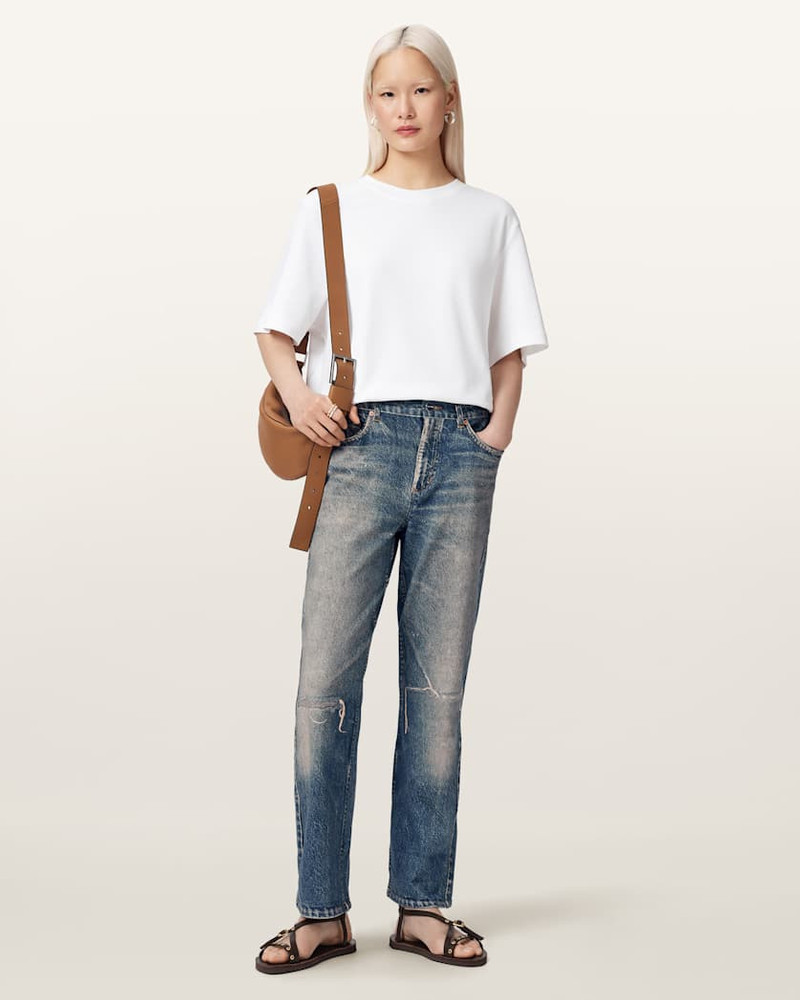 IDA TERRY STRAIGHT LEG ILLUSION OF DENIM PANTS 4
