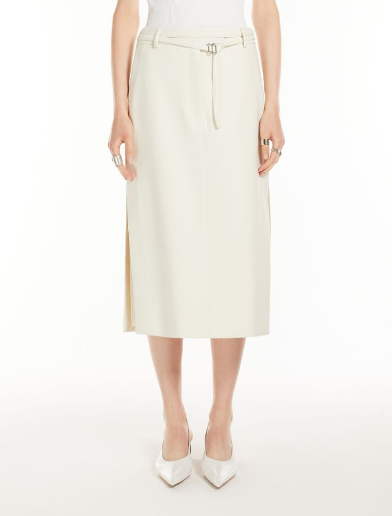 Calf-length skirt with a double-wrap belt - 3