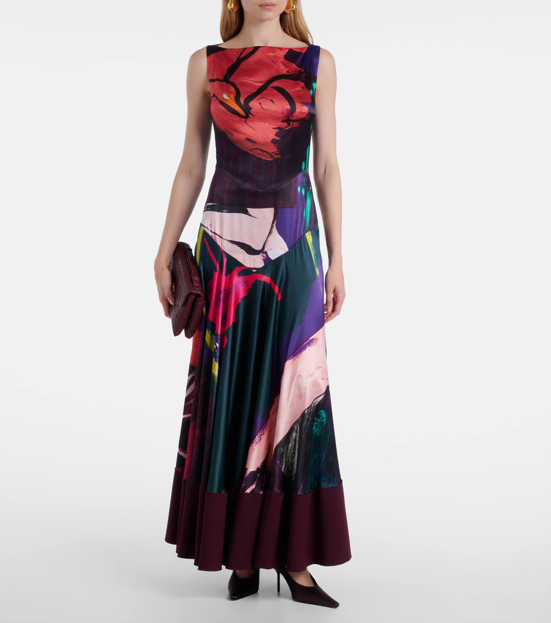 Munir printed silk satin gown - 2