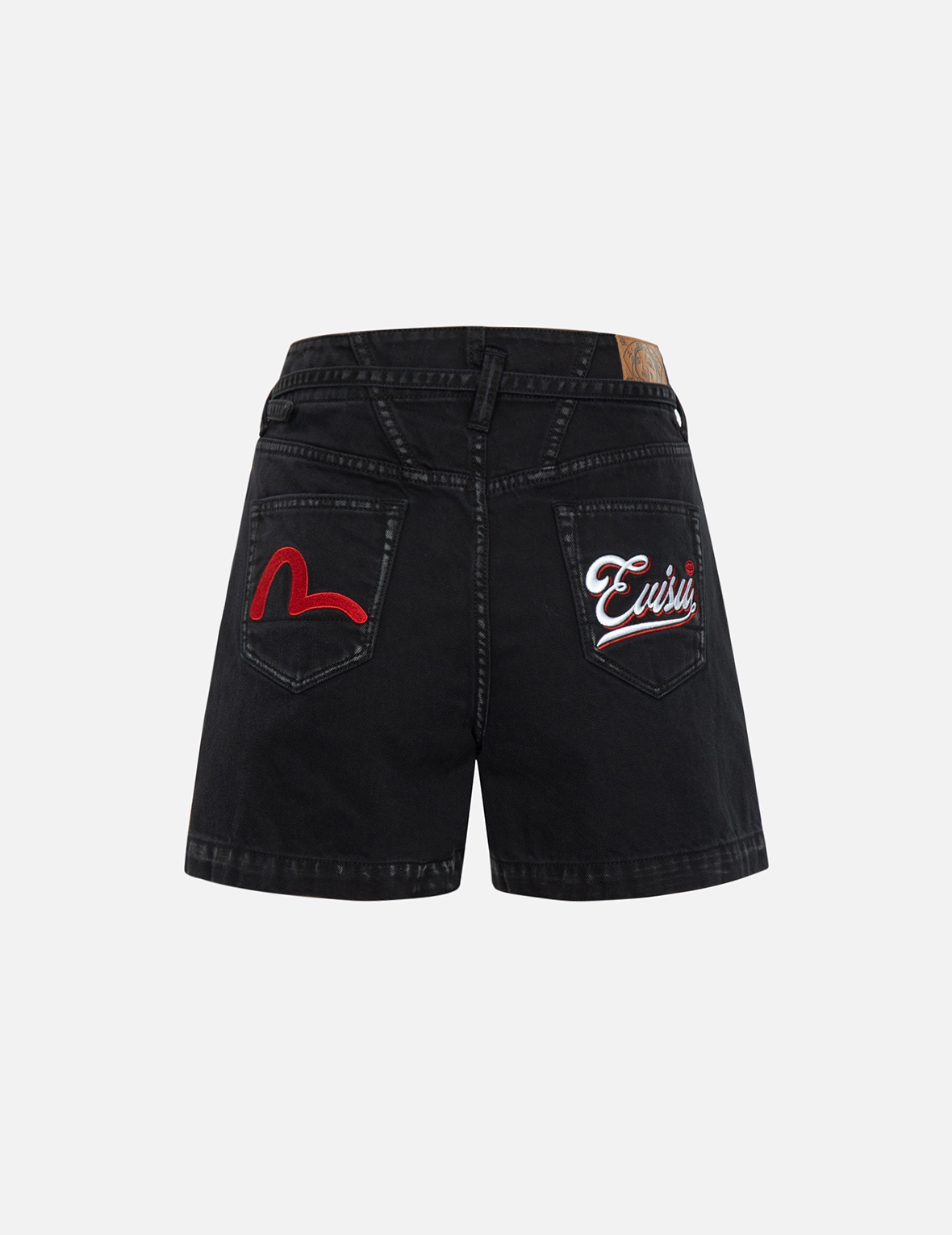 SEAGULL AND 3D LOGO EMBROIDERY DENIM SHORTS - 2