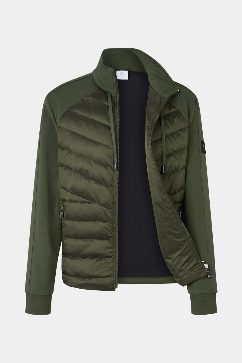 Baker Down sweatshirt jacket in Olive green 9