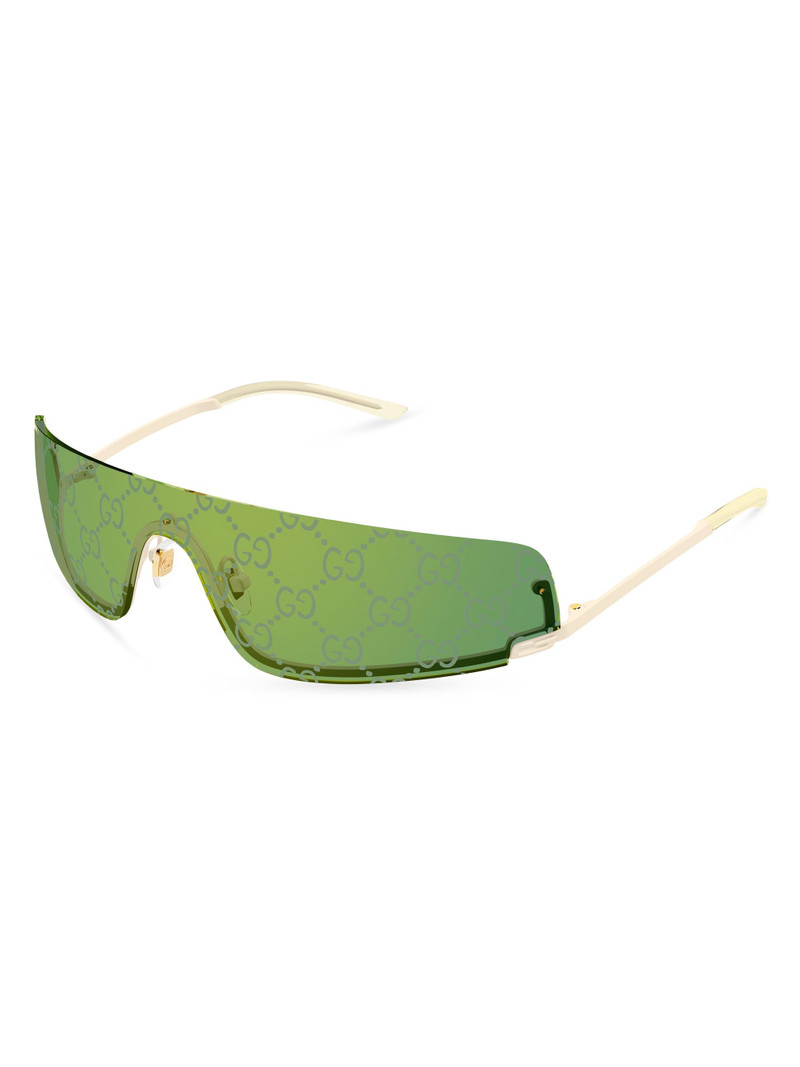 Men's Tom GG1561S 99MM Shield Sunglasses - Ivory Green Mirror 3