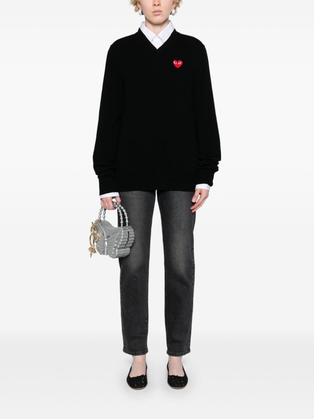 Heart-patch wool jumper - 2
