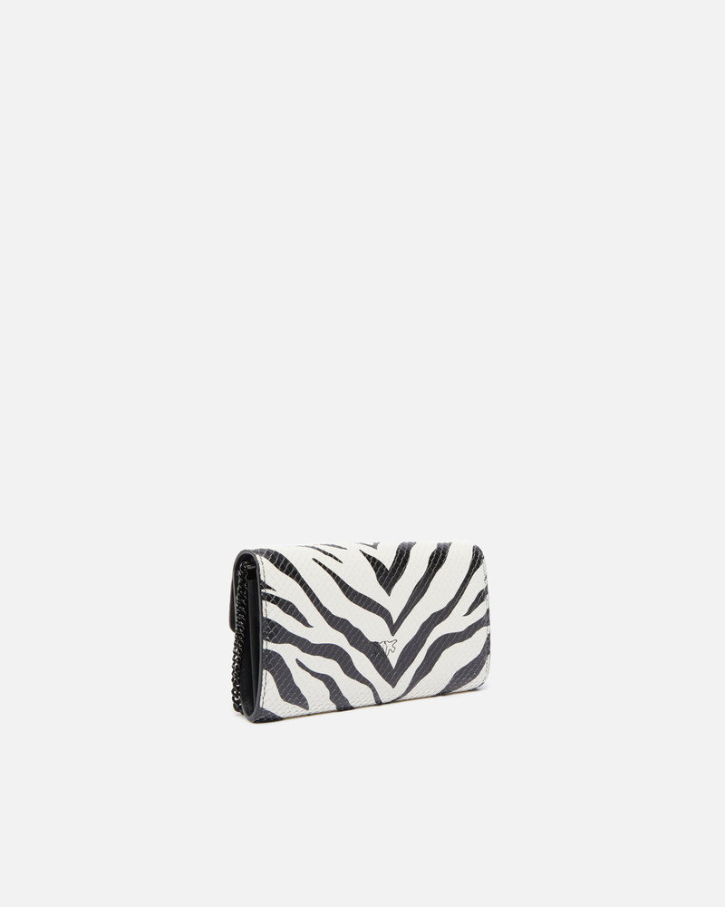 PINKO ZEBRA-PATTERNED WALLET WITH SHOULDER STRAP outlook