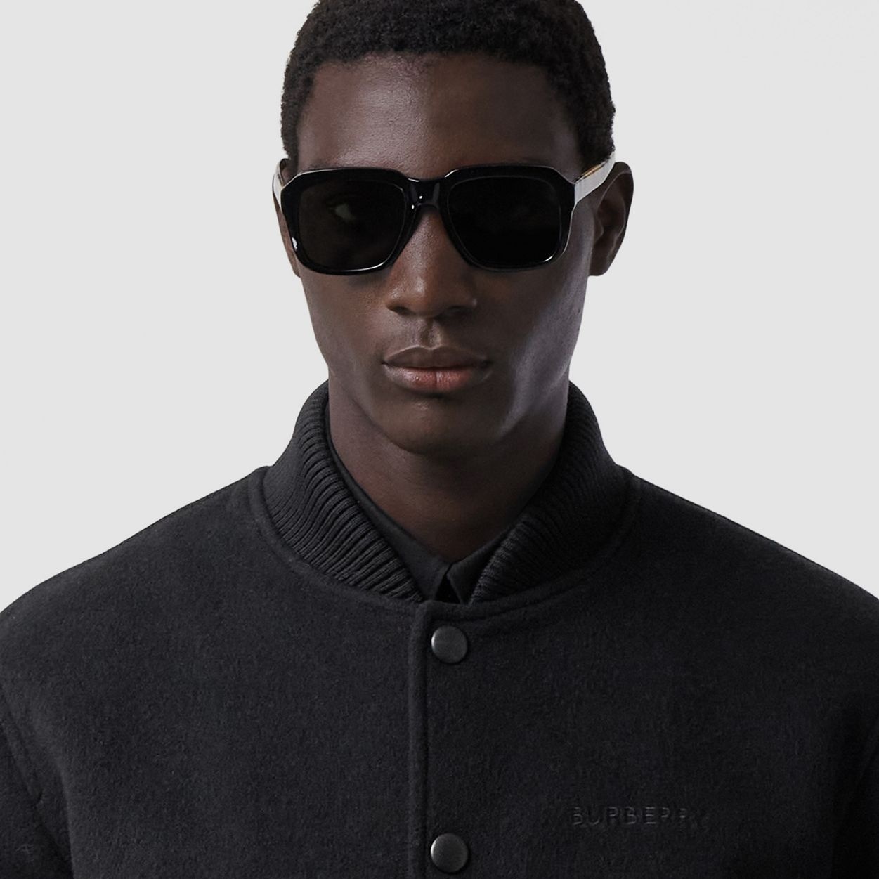 Check Detail Bio-acetate Square Frame Sunglasses - 3