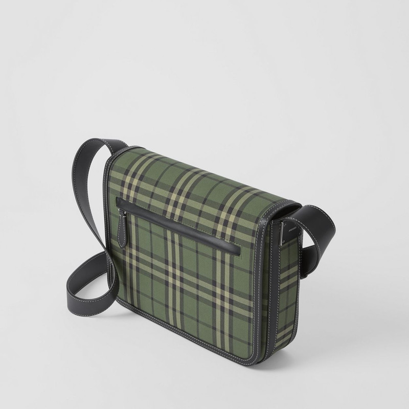Small Check Cotton Messenger Bag 4