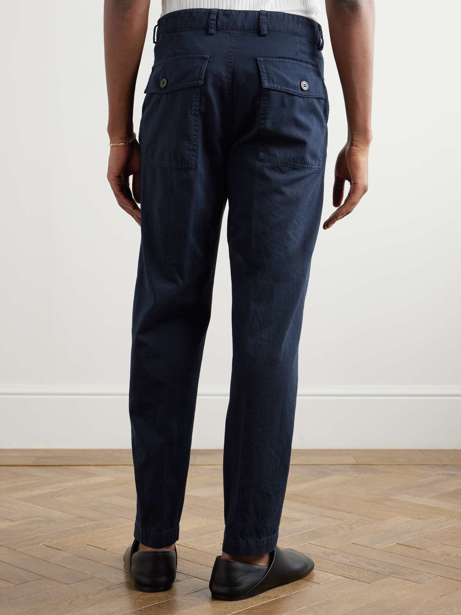 Slim-Fit Cropped Cotton-Jersey Trousers - 4