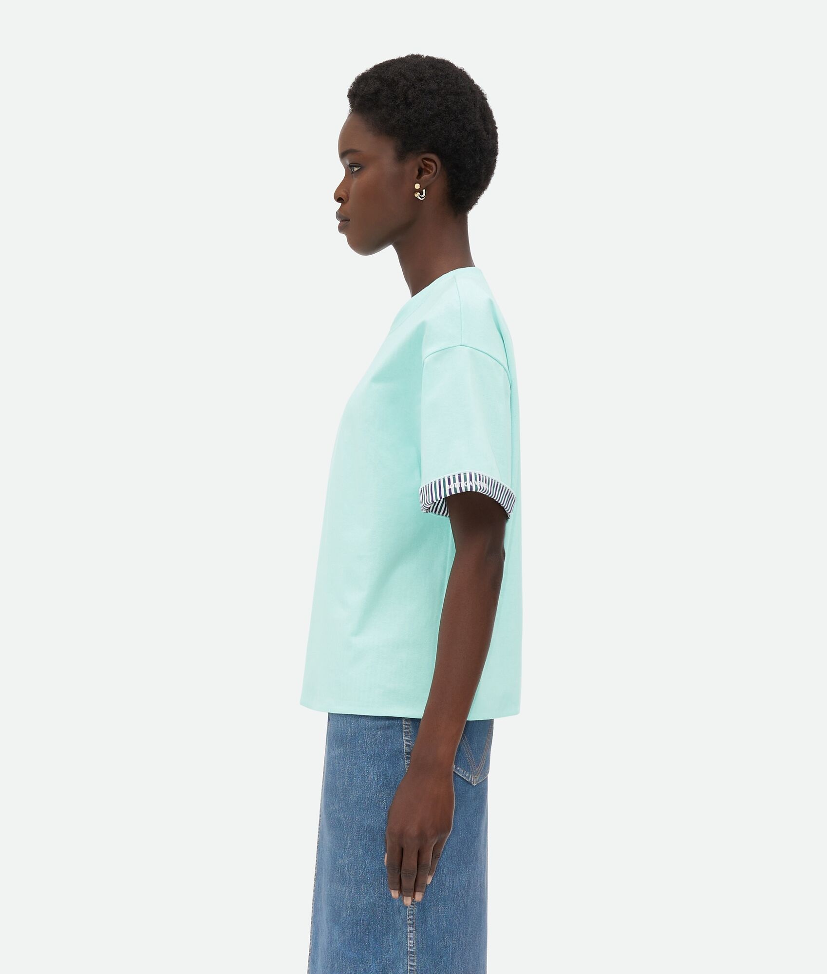 Double Layer Striped Cotton T-Shirt - 2