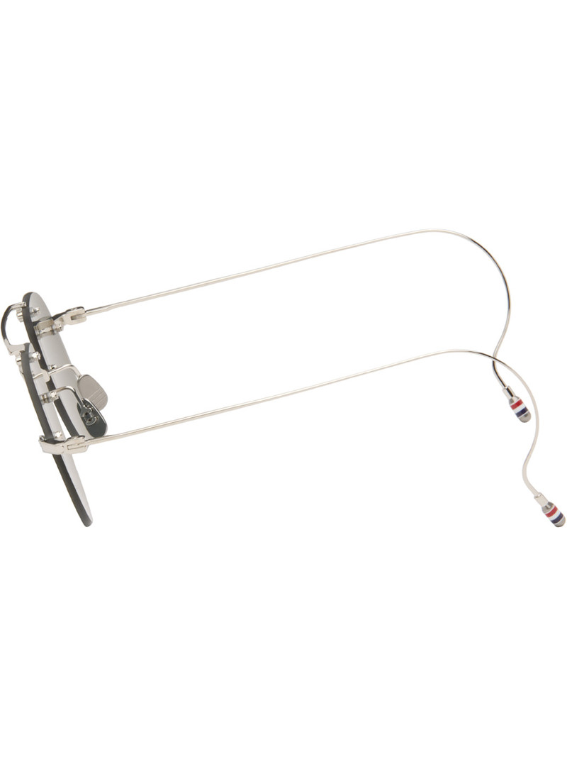 Silver Titanium Rimless Aviator Sunglasses 3
