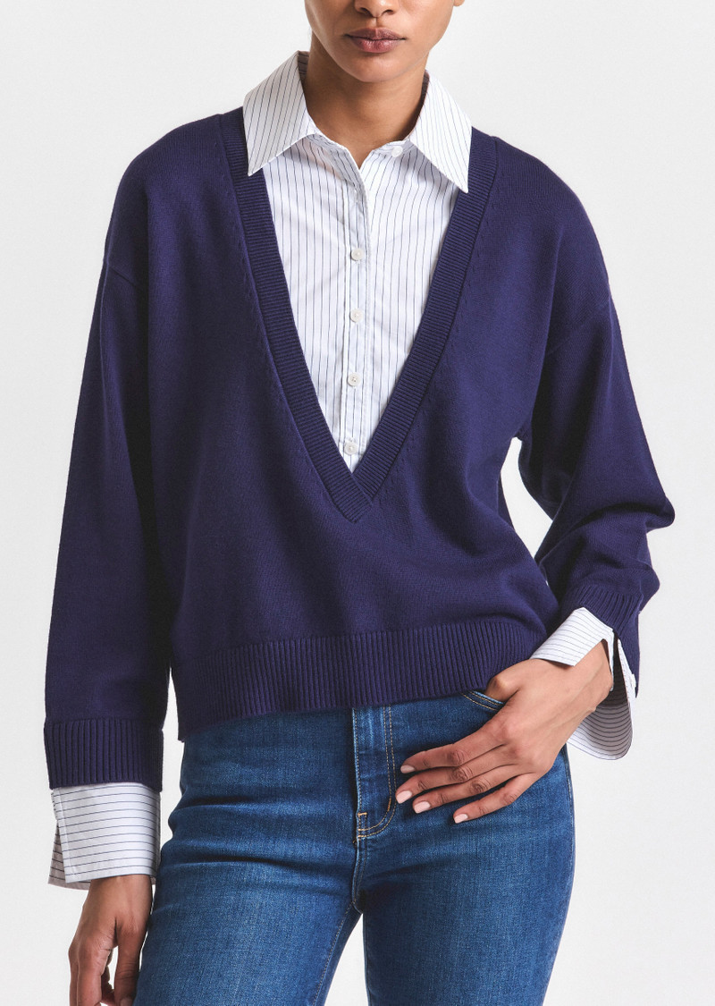 RIDA STRIPED MIXED MEDIA SWEATER 1